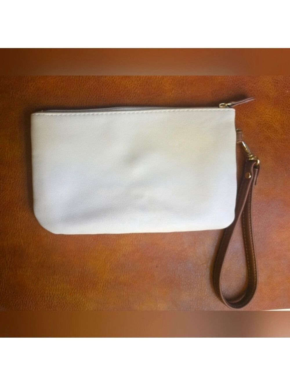 Stone & Co White and Blue Cosmetic Wristlet Bag - Picture 4 of 6